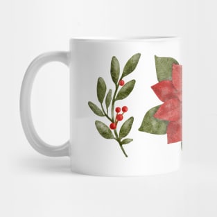 Elegant festive watercolor Christmas florals Mug